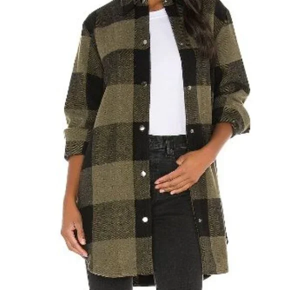 Bb Dakota Green Buffalo Plaid Coat Green Buffalo Plaid Coat By BB